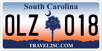 SC license plate OLZ018