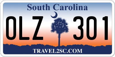 SC license plate OLZ301