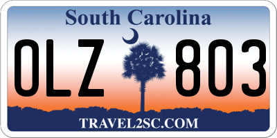 SC license plate OLZ803