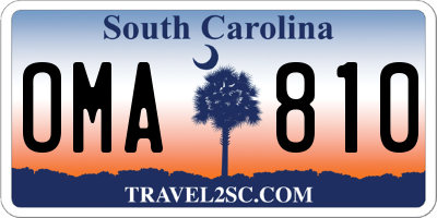 SC license plate OMA810