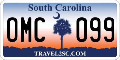 SC license plate OMC099