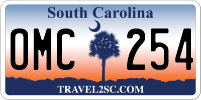 SC license plate OMC254