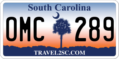 SC license plate OMC289