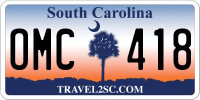 SC license plate OMC418