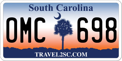 SC license plate OMC698