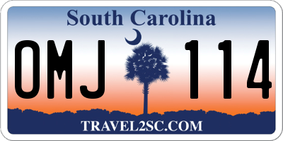 SC license plate OMJ114