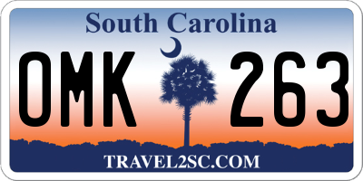 SC license plate OMK263