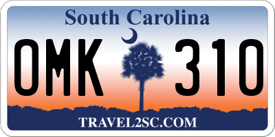 SC license plate OMK310