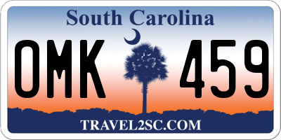 SC license plate OMK459