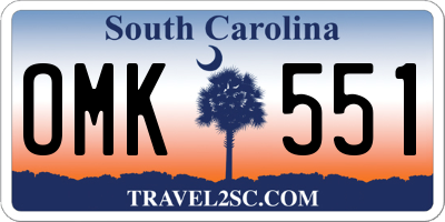 SC license plate OMK551