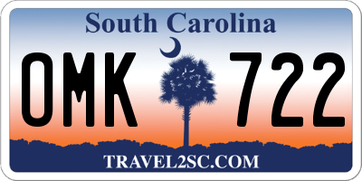 SC license plate OMK722