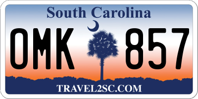SC license plate OMK857
