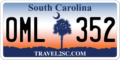 SC license plate OML352