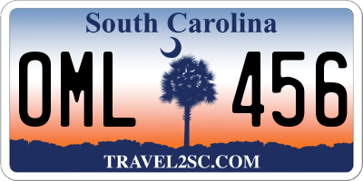SC license plate OML456