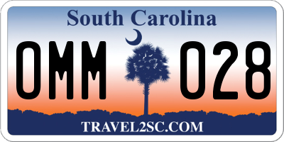 SC license plate OMM028
