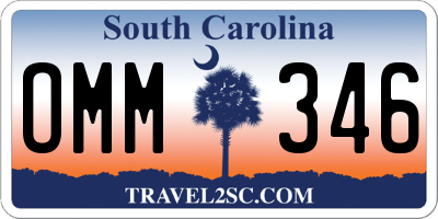 SC license plate OMM346