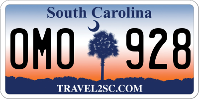 SC license plate OMO928