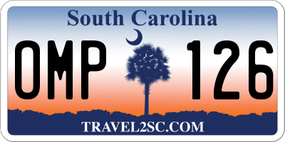 SC license plate OMP126