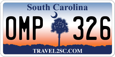 SC license plate OMP326