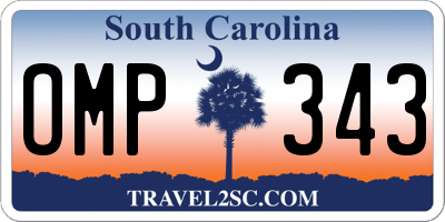 SC license plate OMP343