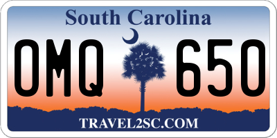 SC license plate OMQ650