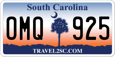 SC license plate OMQ925