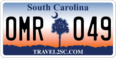 SC license plate OMR049