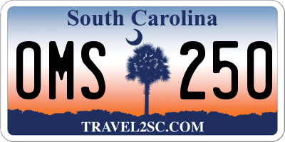 SC license plate OMS250