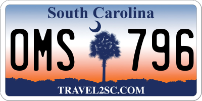 SC license plate OMS796