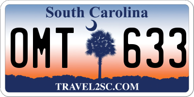 SC license plate OMT633