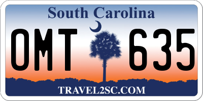 SC license plate OMT635