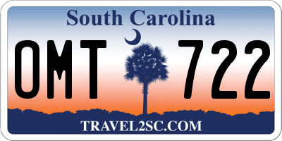SC license plate OMT722