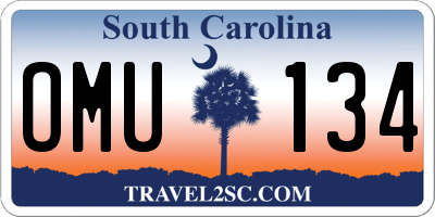 SC license plate OMU134