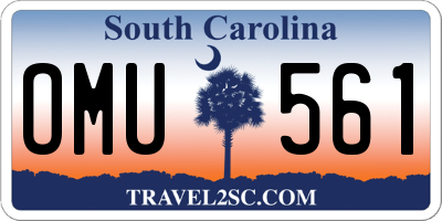 SC license plate OMU561
