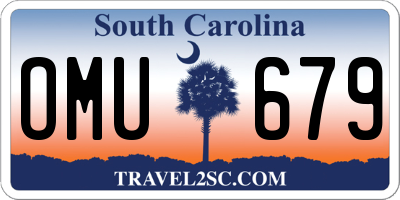 SC license plate OMU679