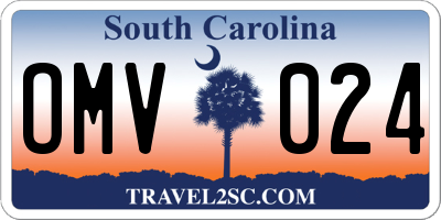 SC license plate OMV024