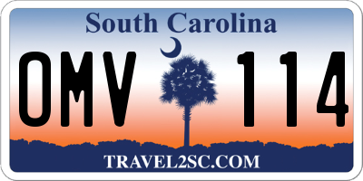 SC license plate OMV114