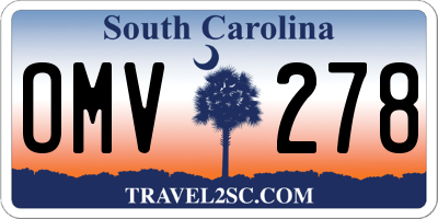 SC license plate OMV278