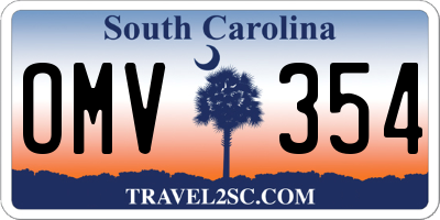 SC license plate OMV354