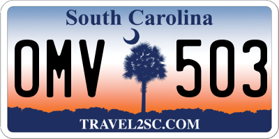 SC license plate OMV503