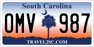 SC license plate OMV987