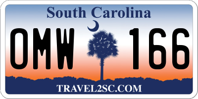 SC license plate OMW166