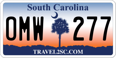 SC license plate OMW277