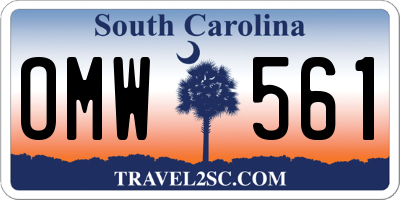SC license plate OMW561