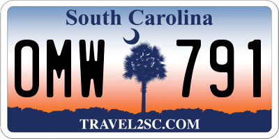 SC license plate OMW791