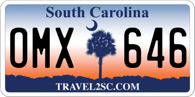 SC license plate OMX646