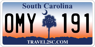 SC license plate OMY191