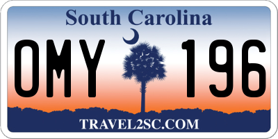 SC license plate OMY196