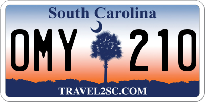 SC license plate OMY210