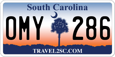 SC license plate OMY286